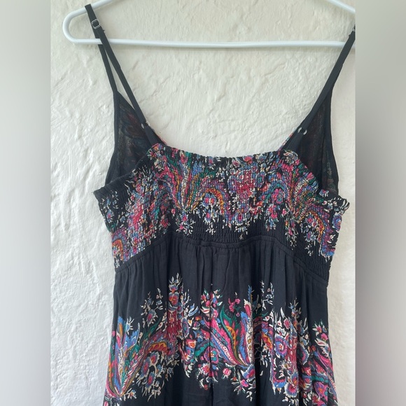 Pura Vida Fully Lined Sleeveless Long Flowy Black / Floral Maxi Dress; size 8 - Picture 4 of 8